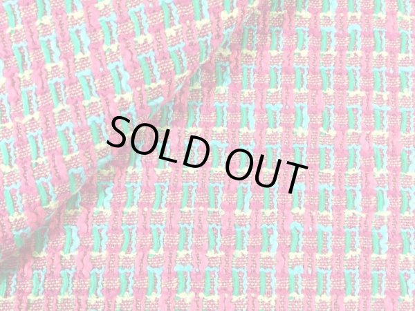 画像7: カラフルピンクなツイードのリボンバンスクリップ (7)