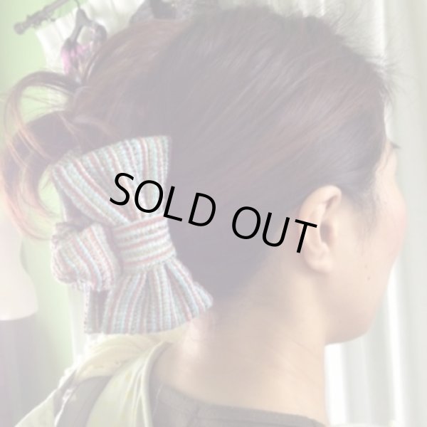 画像8: カラフルピンクなツイードのリボンバンスクリップ (8)