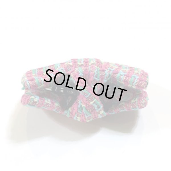 画像5: カラフルピンクなツイードのリボンバンスクリップ (5)