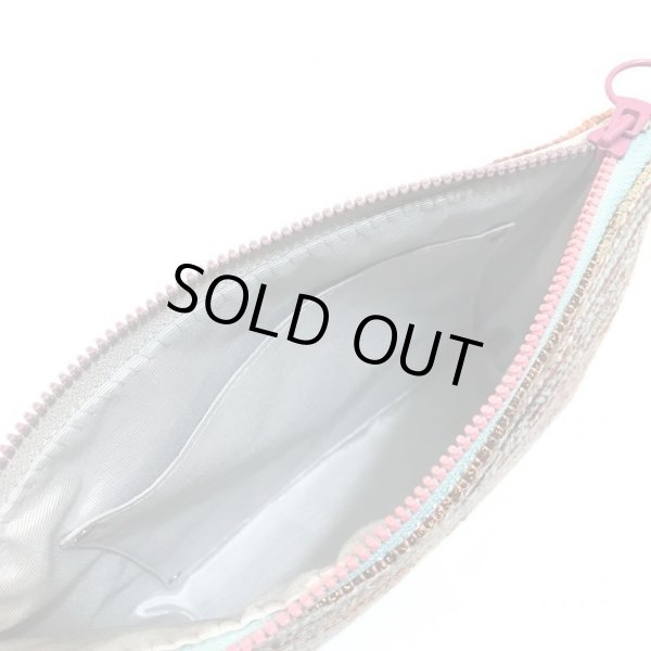 画像5: 水色ブラウンのマルチナポーチ (5)