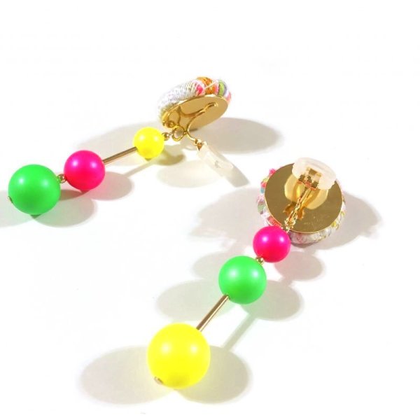 画像6: ツイードとネオンのスティックイヤリング☆マリア(ピアス可) (6)