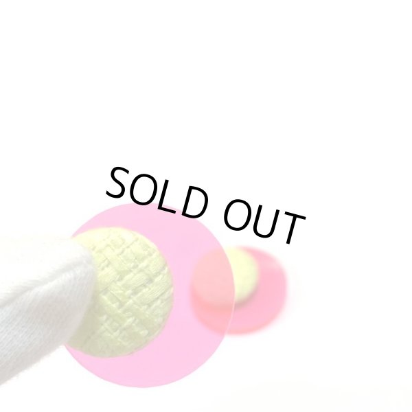 画像6: ツイードとアクリルの耳飾り　スクエアネオンピンク×ターコイズ（イヤリング・ピアス可） (6)