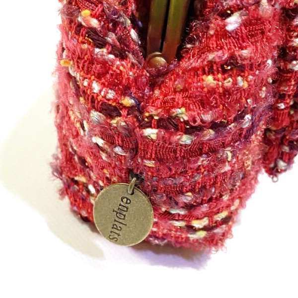 画像6: 赤いツイードのリボン付クラッチ１５ (6)