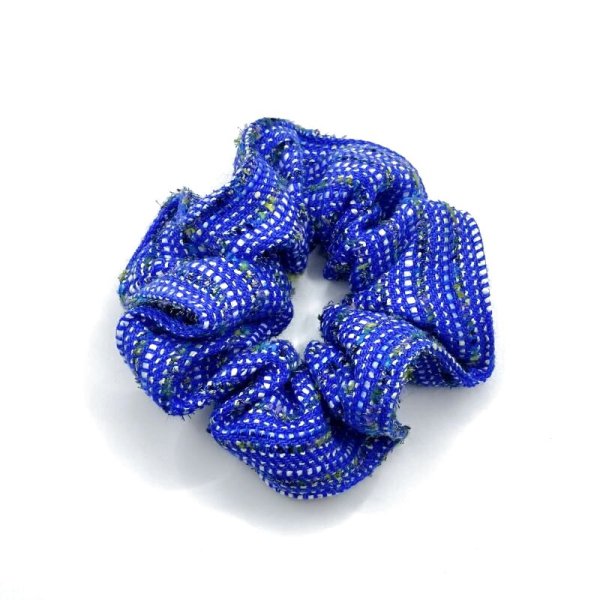 画像3: 青いボーダーのシュシュ (3)