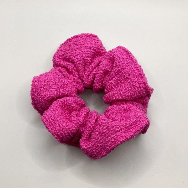 画像3: ビビッドピンクなツイードのシュシュ (3)