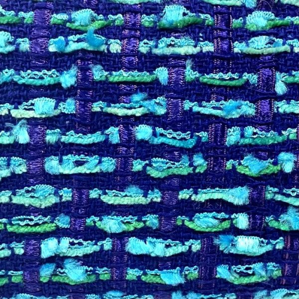 画像11: ブルーブルーなツイードのクラッチ15★チェーン&リボン付 (11)