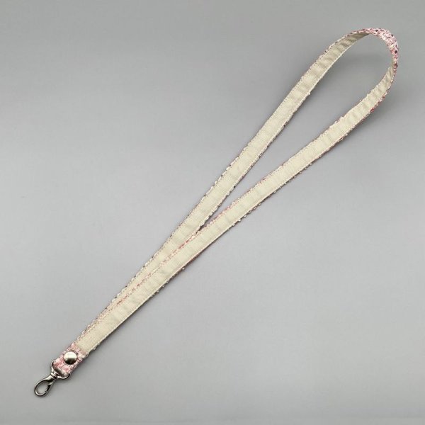 画像4: ピンクベージュのネックストラップ（フォンタブ付） (4)